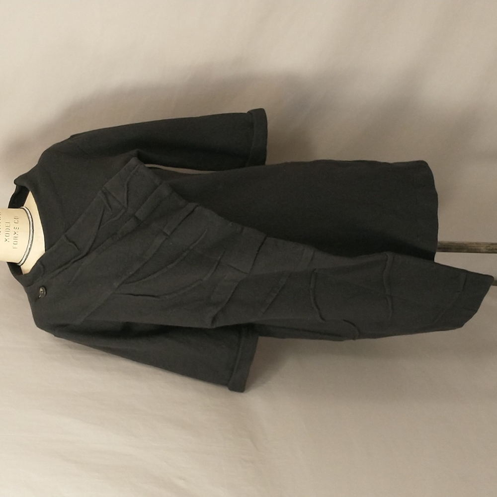 Avant Garde Moyuru Wool Coat Japanese Asymmetrical Art to Wear in Black  Damaged
